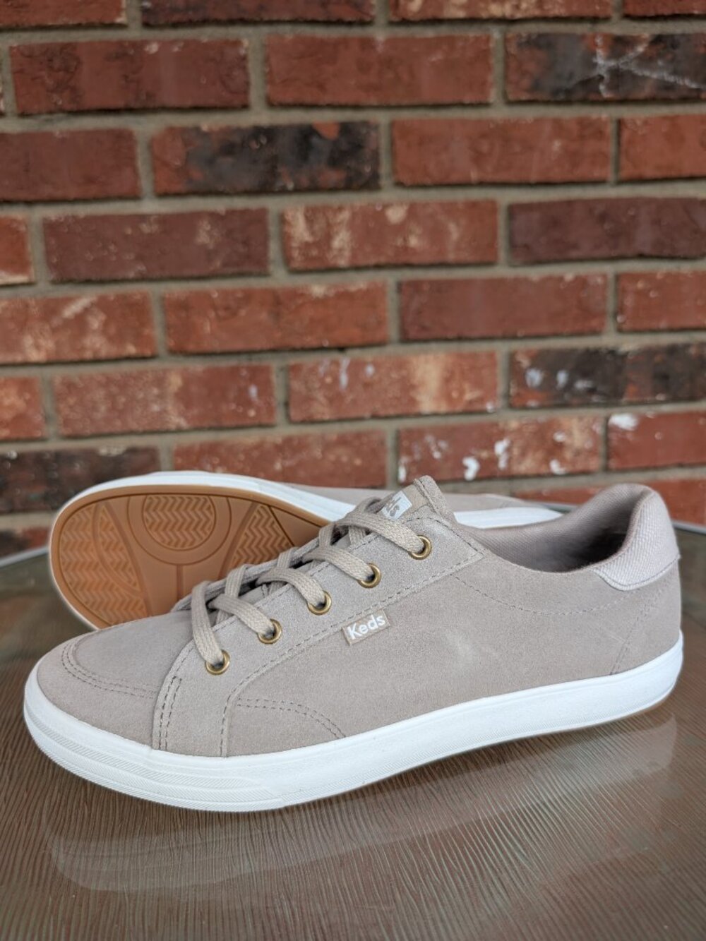 Women's Keds Center lll Gray Leather Sneakers Shoes Size 9.5